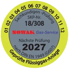 Gas G607 Plakette
